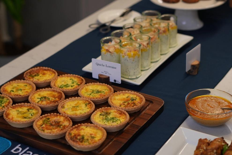 Buffet setup for crew catering