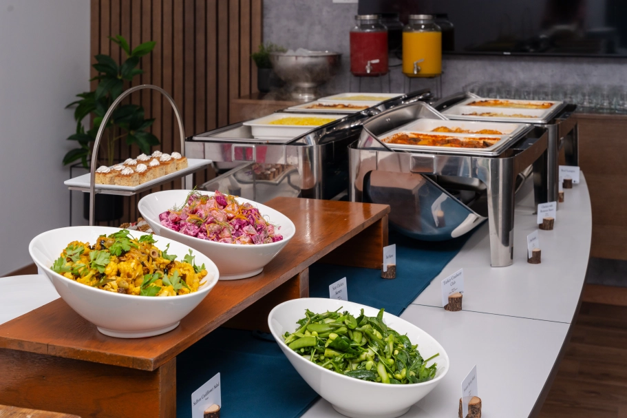 Buffet setup for daily staff catering