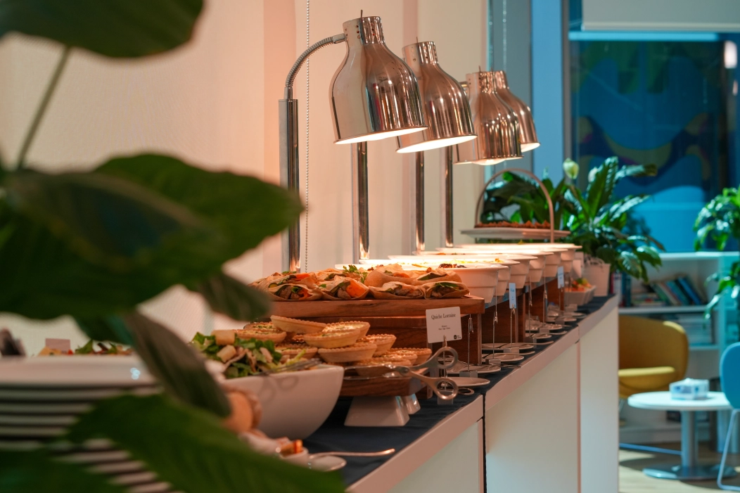 Buffet setup for daily staff catering